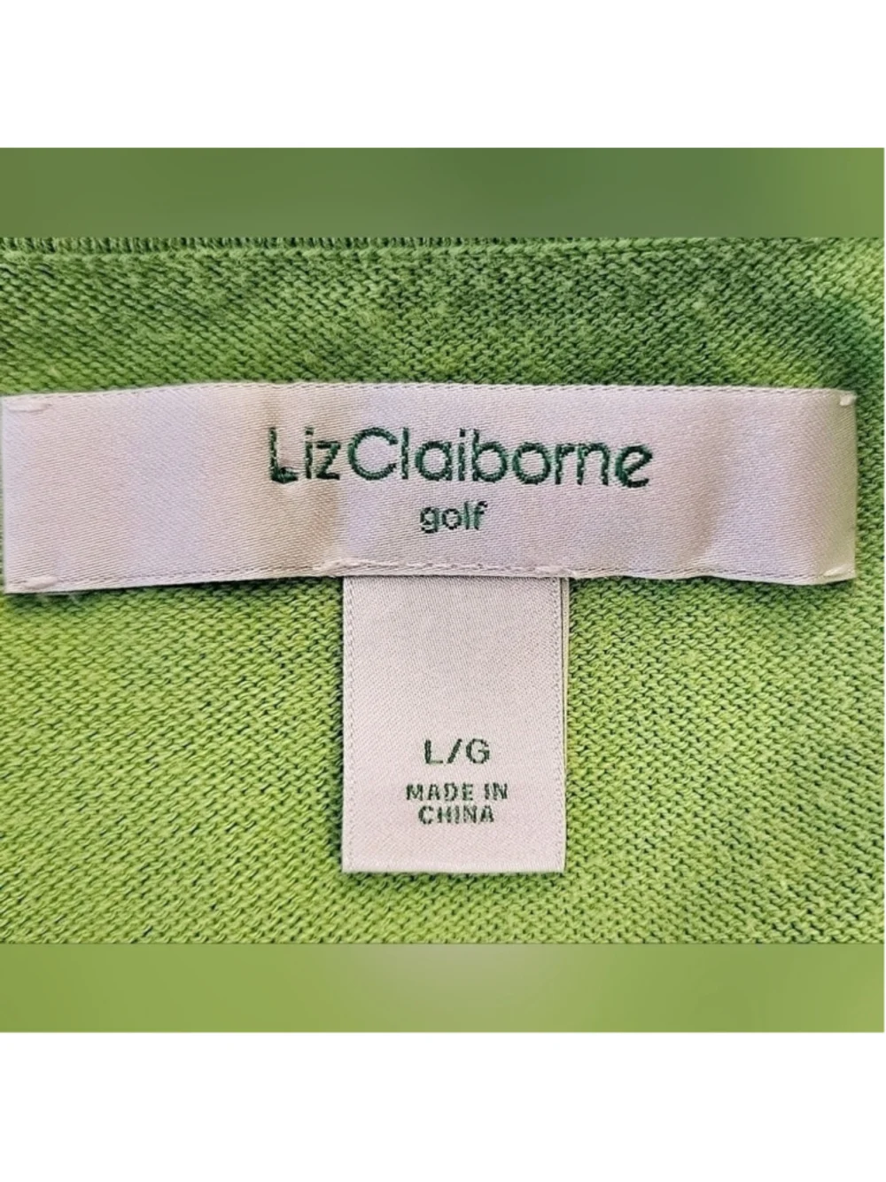 Liz Claiborne Golf Colorblock Knit Sweater Top Green Yellow Blue Size L